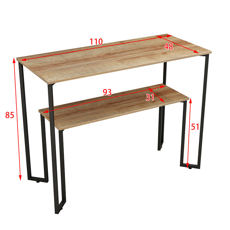 Console Homer pakoworld natural-black 110x48x85cm