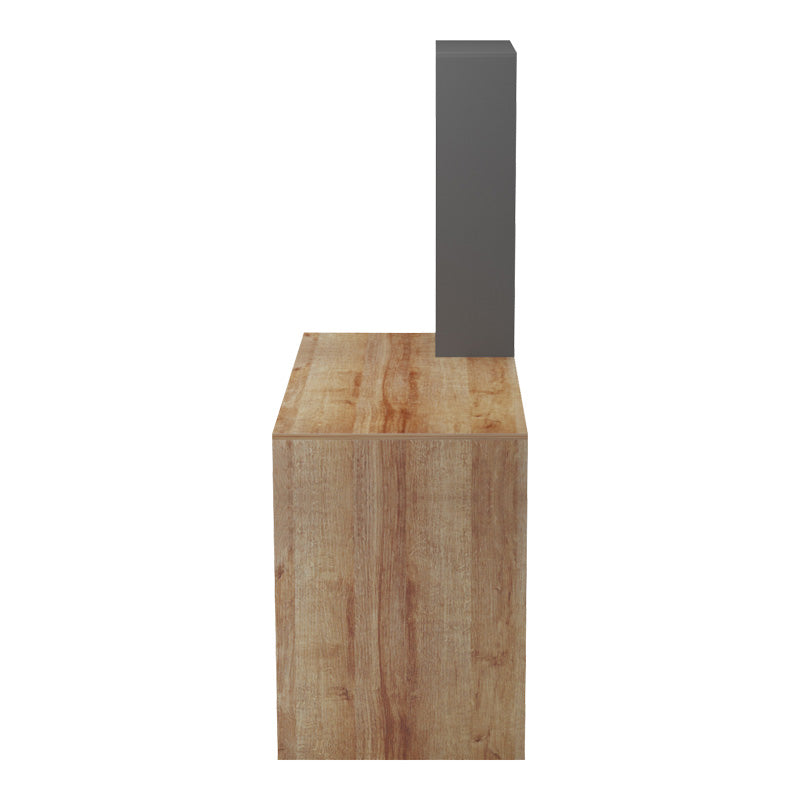 Bivoro work desk with shelf in oak-gray shade 140χ55x150cm
