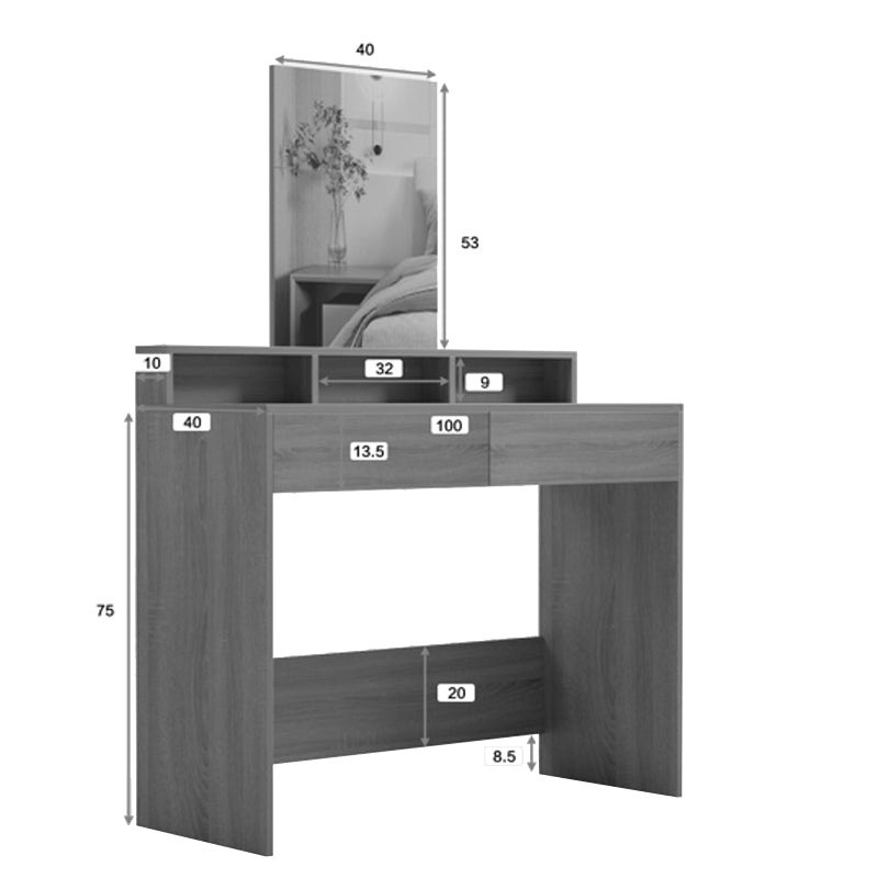 Dressing table Frentsel in sonoma color 100x40x140cm