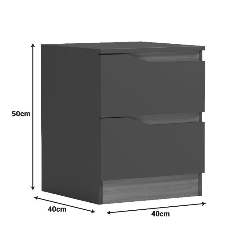 Bedside table Verena anthracite-sonoma 40x40x50cm