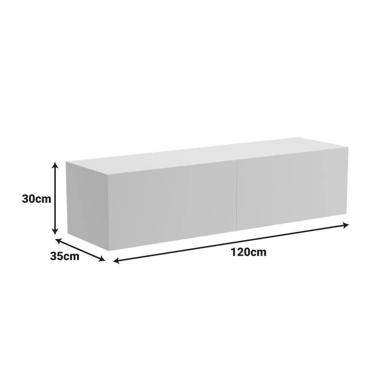 Wall-mounted TV cabinet with led Rival white 120x35x30cm
