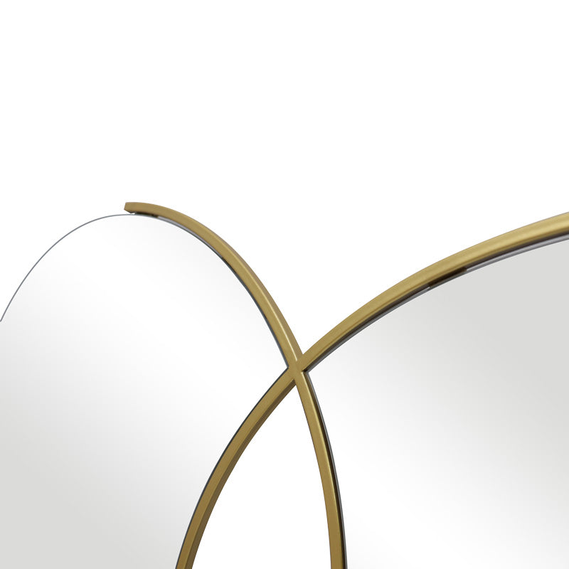 Mirror double Miryata metal in golden shade 105x3x60cm