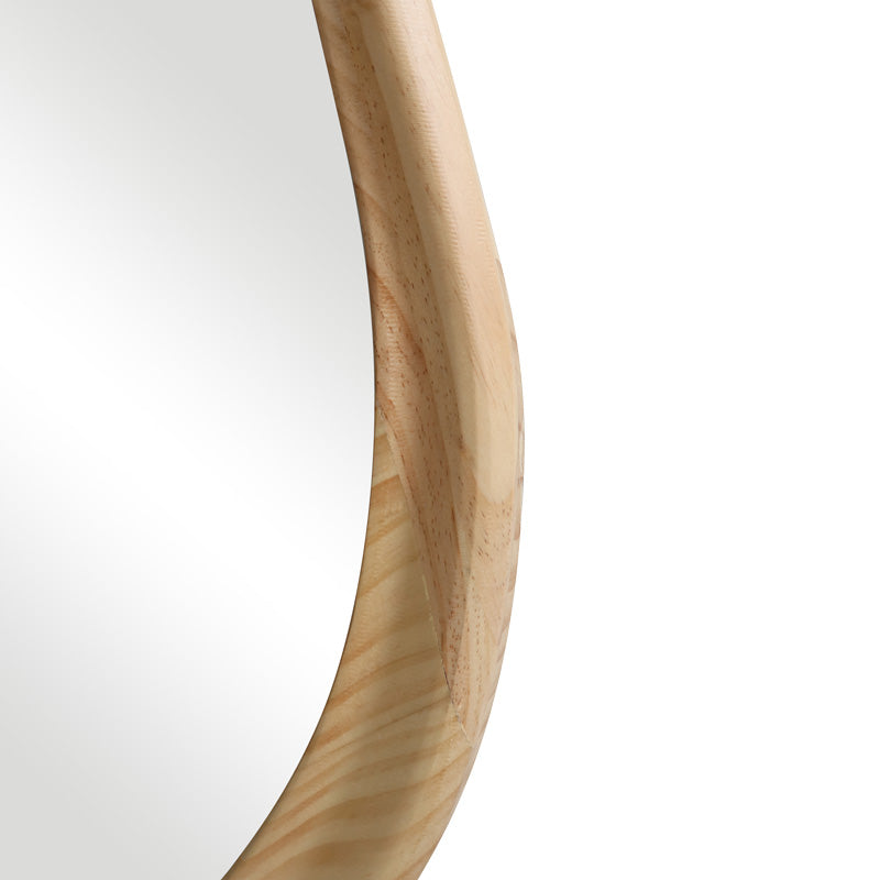 Oval mirror Baloa mdf in natural shade 44x4x80cm