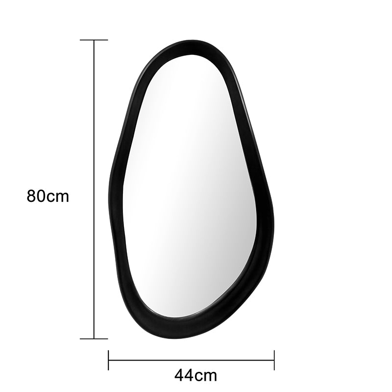 Oval mirror Baloa mdf in black shade 44x4x80cm