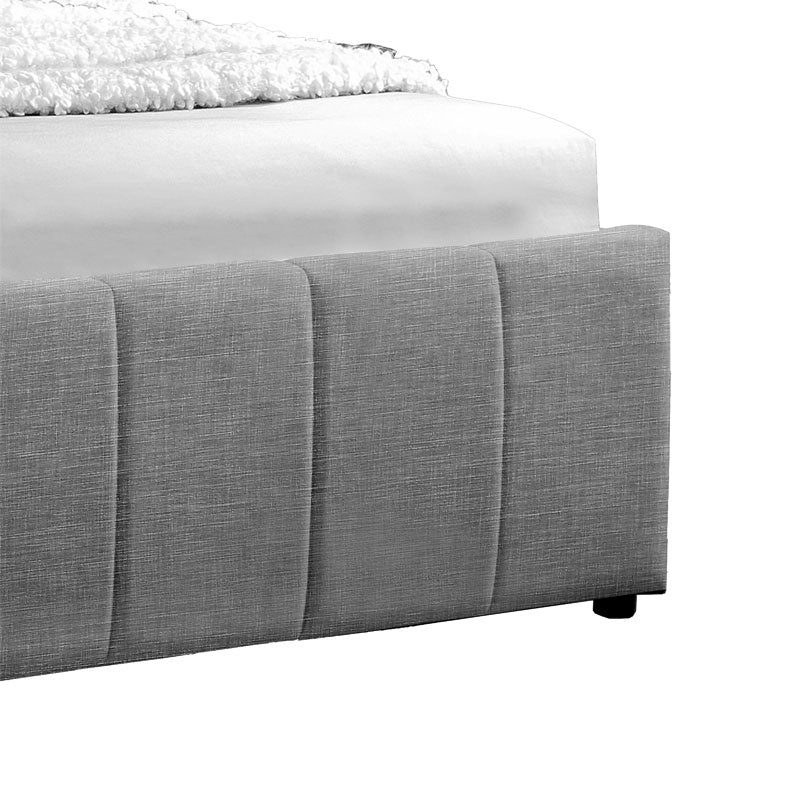 Double bed Tatiana pakoworld fabric anthracite with storage 160x200cm