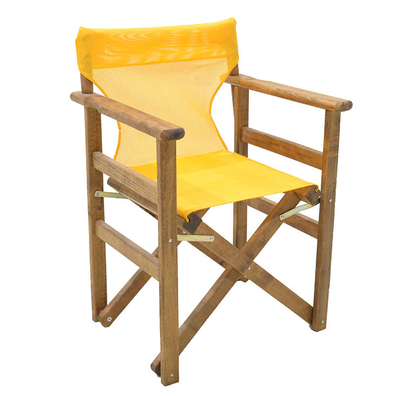 Director's armchair frame Retto pakoworld solid beech walnut - PVC yellow