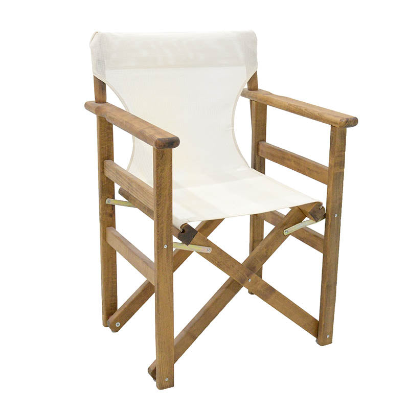 Director's armchair frame Retto pakoworld solid beech walnut - PVC white