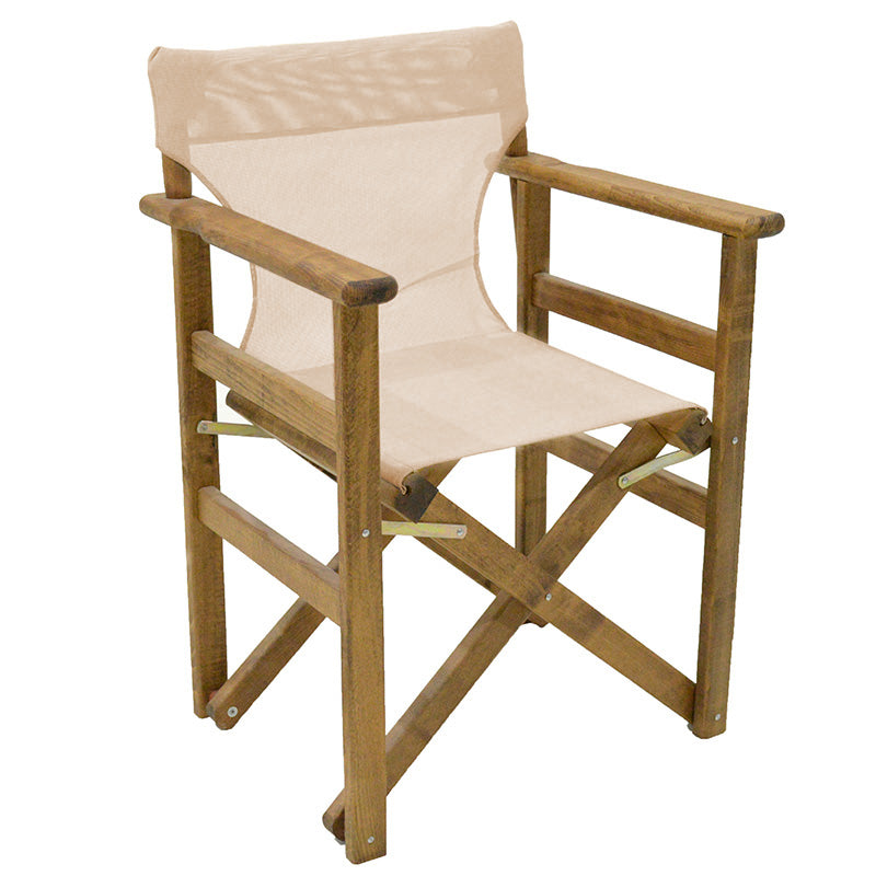 Director's armchair frame Retto pakoworld solid beech walnut-ecru