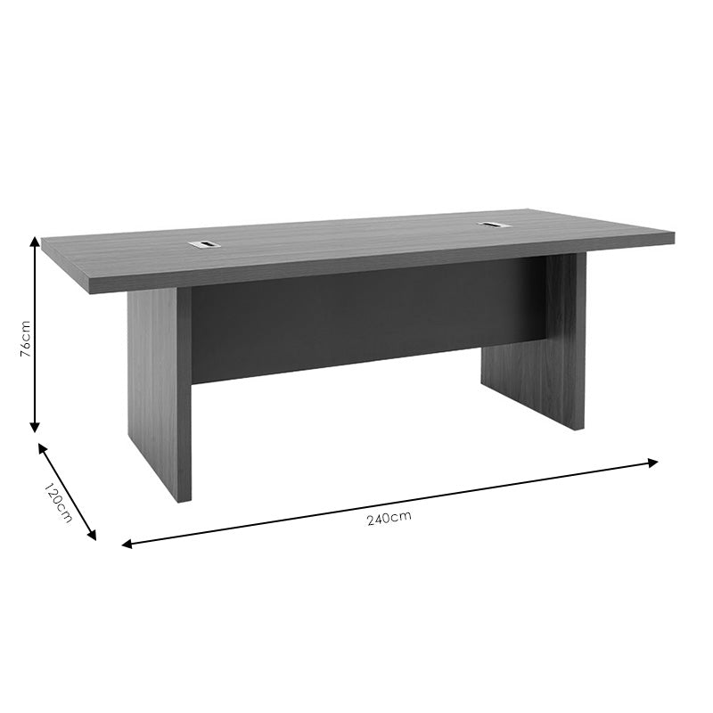 Professional conference table Oscar 5cm walnut-anthracite 240x120x76cm