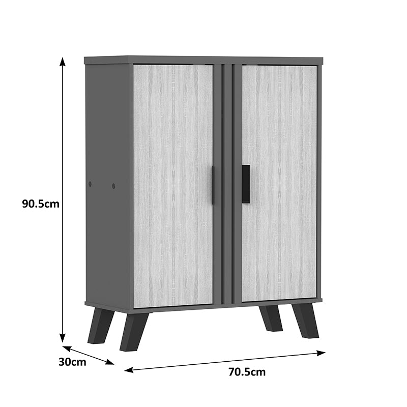 Shoe cabinet Shoby sonoma-anthracite 70.5x30x91cm