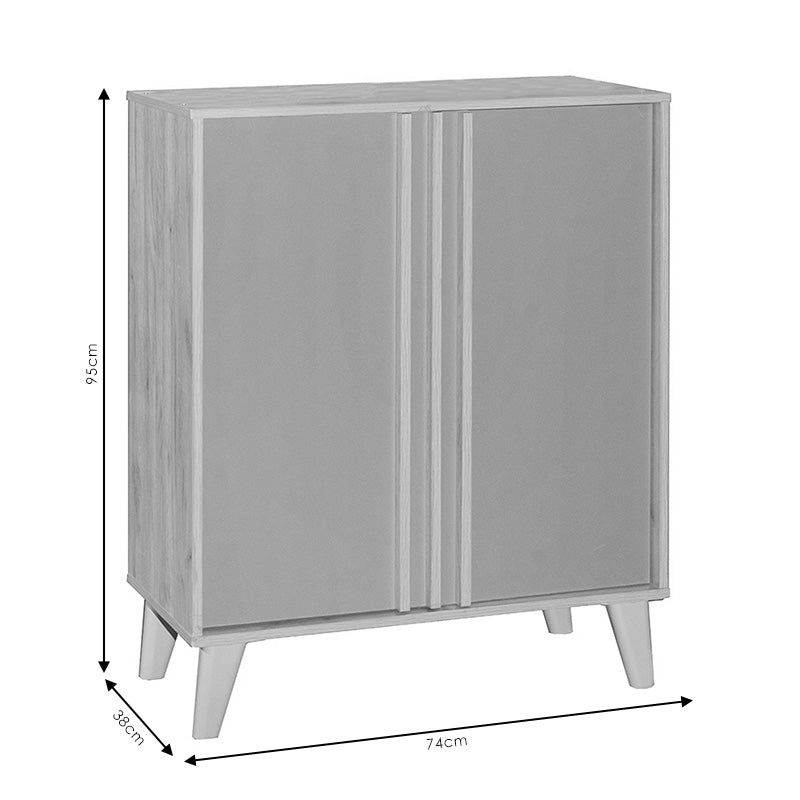 Shoe cabinet Milana pakoworld sonoma rw-anthracite 74x38x95cm