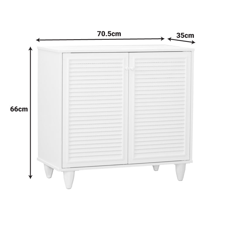 Shoe cabinet Ronan in white color 70.5x35x.66cm