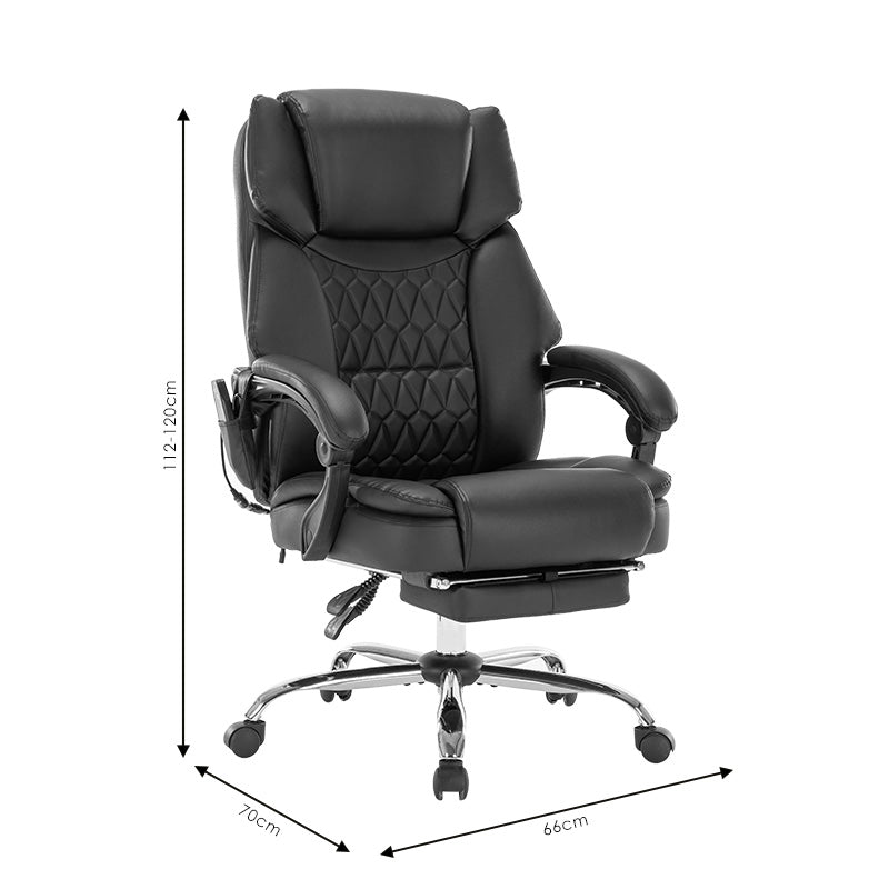 Director's office chair Thrive pakoworld Premium Quality mechanism massage-heated back pu black