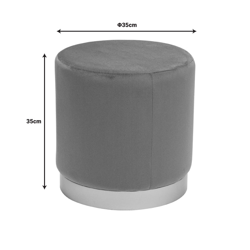Dash stool pakoworld velvet fabric in shade rotten apple-gold D35x35cm