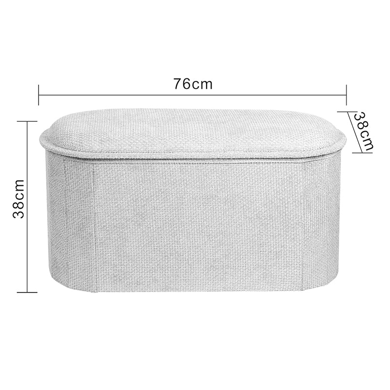 Stool-trunk Trebia cream fabric 76x38x38cm
