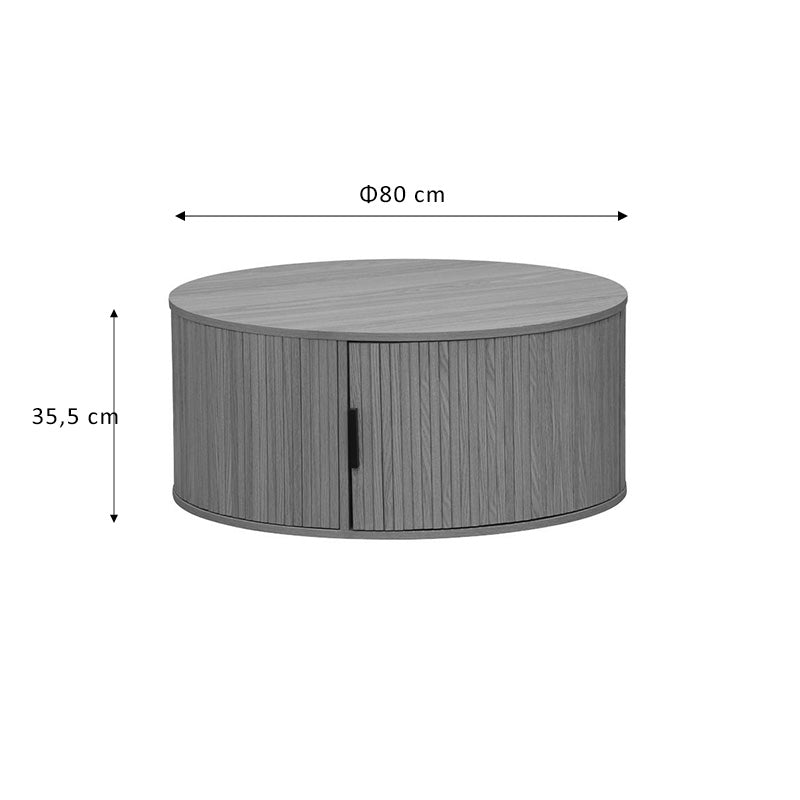 Coffee table Scandi MDF in natural shade D80x35.5cm