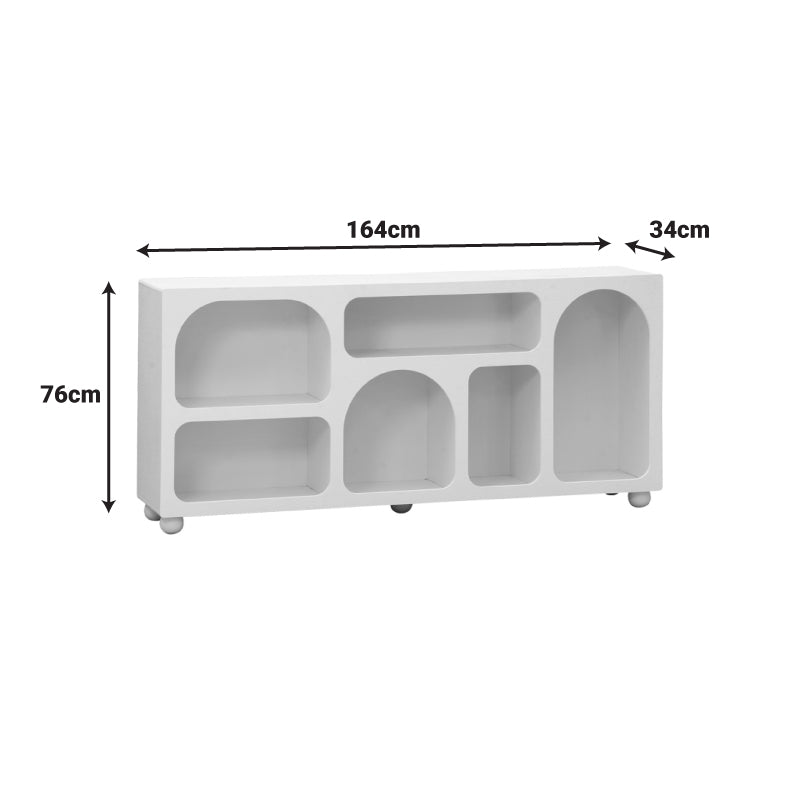 Buffet Emersi with shelves mdf in white color 164x34x76cm