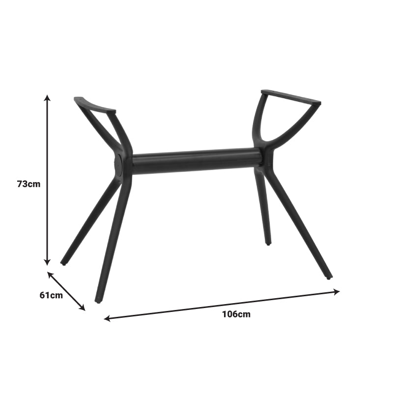 Table bash Herno pakoworld black pp 106x61x73cm