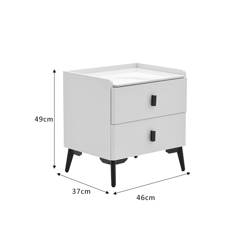 Bedside Alessio pakoworld white-black metal 46x37x47cm