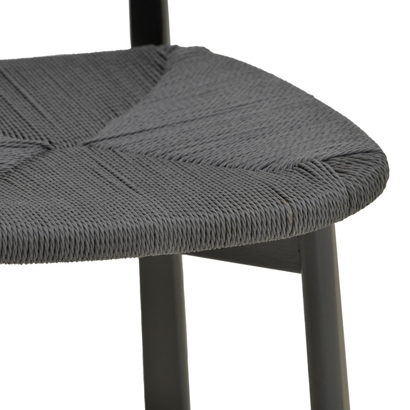 Clareta chair rubberwood-rope in black shade 53x55x79cm