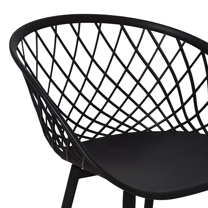 Armchair Ezra black pp-black metal leg 62.5x56x82cm