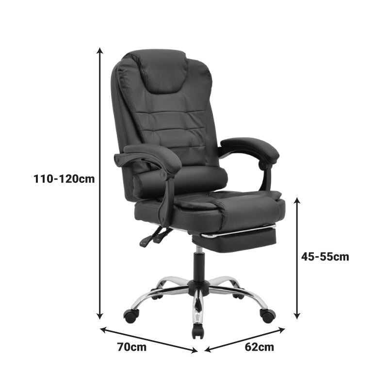 Director's office chair with footrest and massage mechanism Volter pu black 62x70x110cm