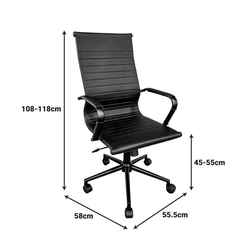Manager office chair Valter black pu 55.5x58x108cm