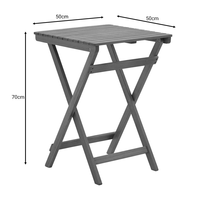 Foldable table Lazio pakoworld natural acacia wood 50x50x70cm