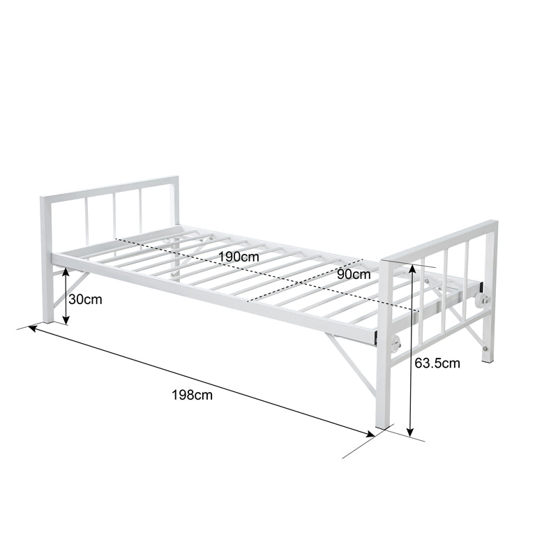 Bed-Sofa Remmie pakoworld metal in white shade 90x190cm