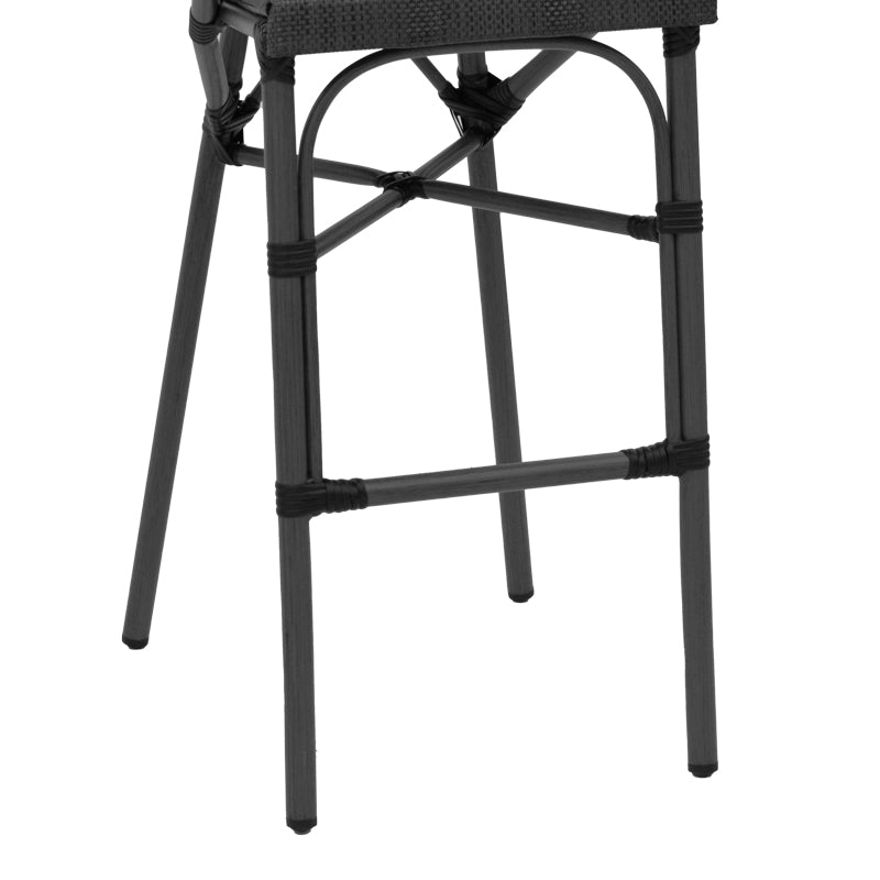 Bar stool Efolian pakoworld black aluminum-black textilene 58x58x113cm