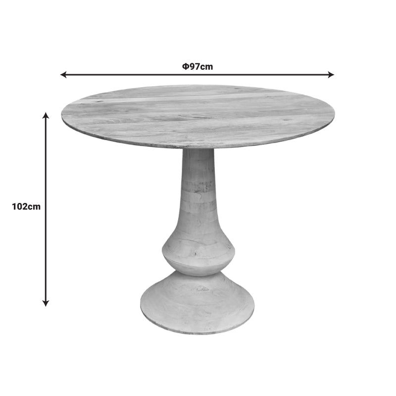 Τable Holy Inart mango wood in natural color D97x80cm