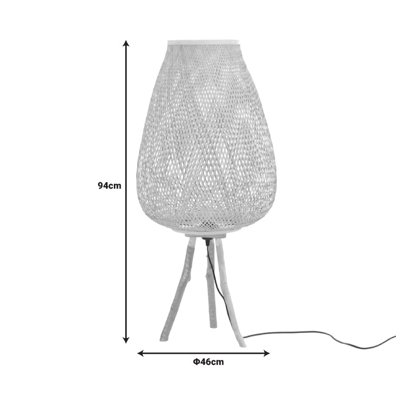 Floor lamp Vazel Inart E27 bamboo in natural color D46χ94cm