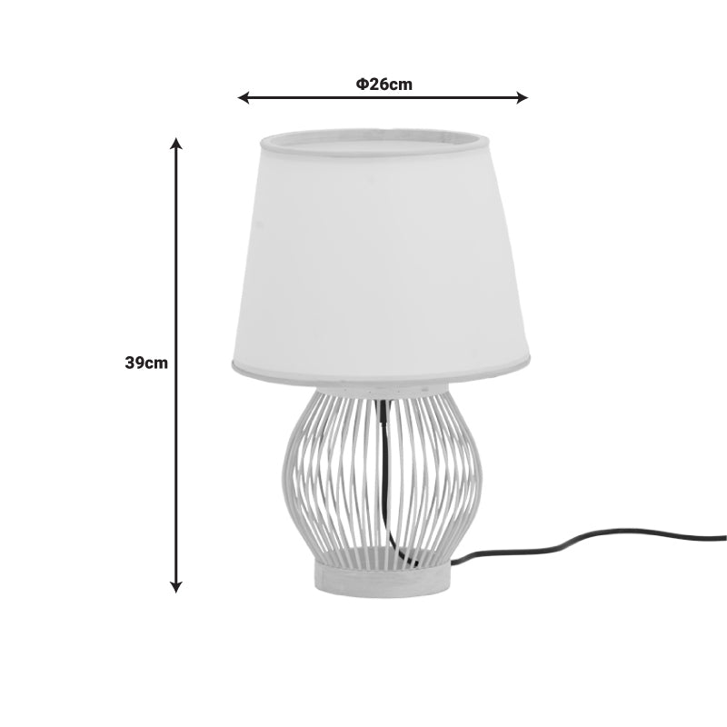 Table lamp Tabel Inart E27 bamboo in natural color D26χ39cm