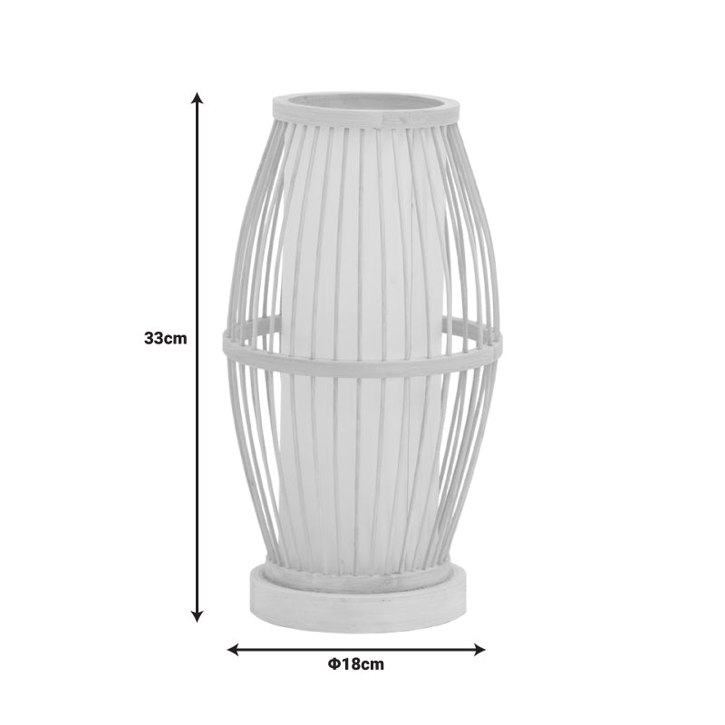 Table lamp Werek Inart E27 bamboo in natural color D18χ33cm