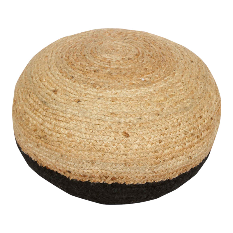 Brana Inart jute stool in natural and blue shade D40x30cm