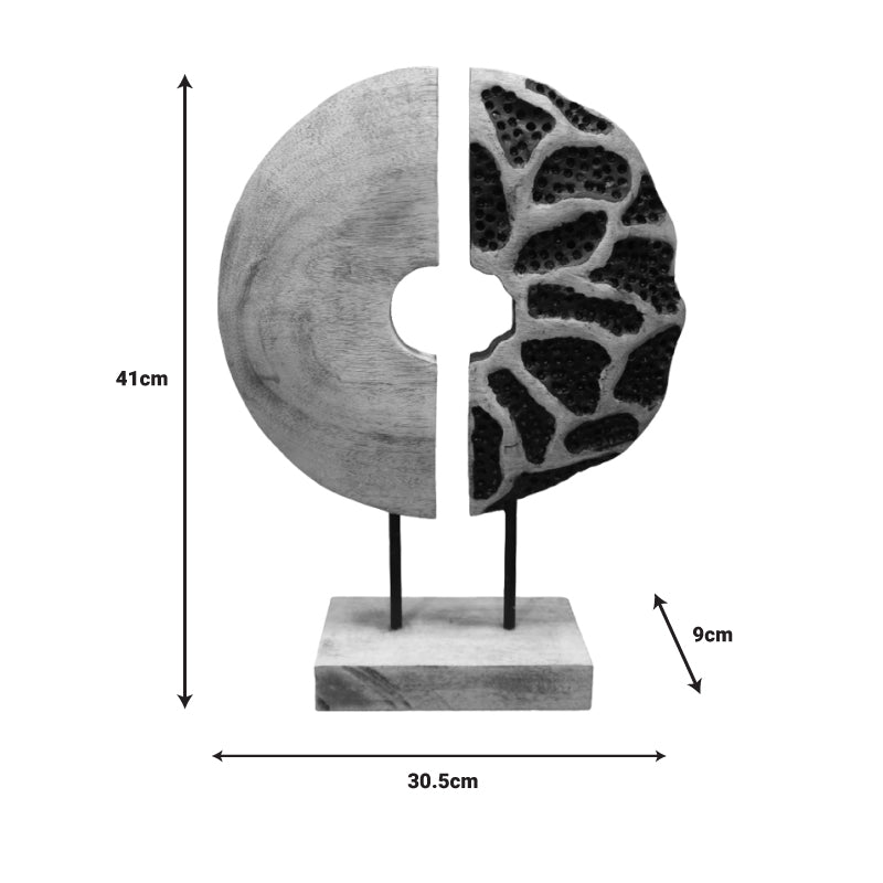 Table decoration Ostor I Inart natural-black mango wood-iron 30.5x9x41cm
