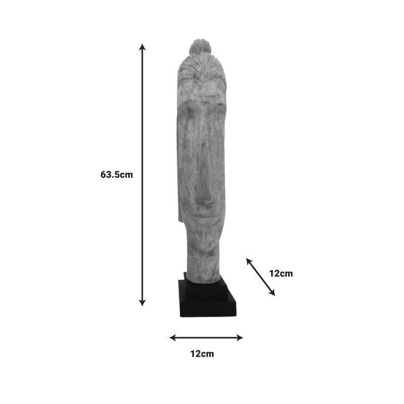 Buddha bust Dran Inart natural mango wood 12x12x63.5cm