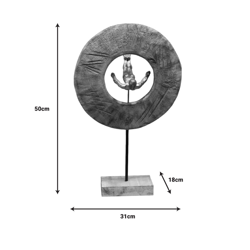 Table decoration Manny Inart natural mango wood-aluminum 31x18x50cm
