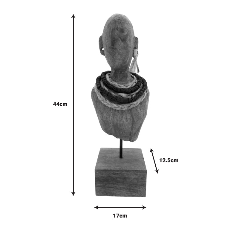 Ebia Inart bust mango wood-metal in natural shade 17x12.5x44cm