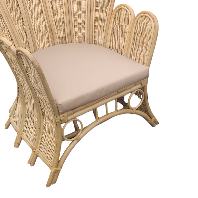 Armchair Fragia Inart with beige cushion-natural rattan 85x96x120cm
