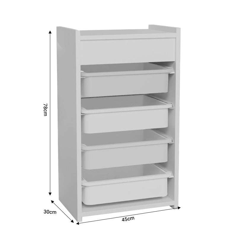 Cabinet with baskets Toily white melamine 45x30x75cm
