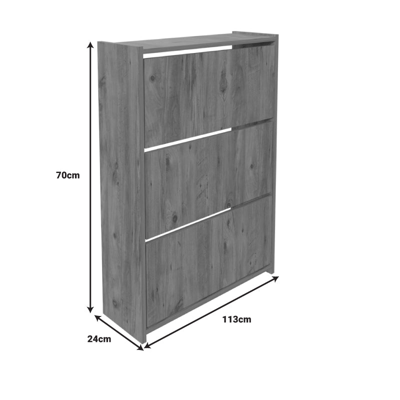 Karol pakoworld melamine shoe box in natural shade 70x24x113cm