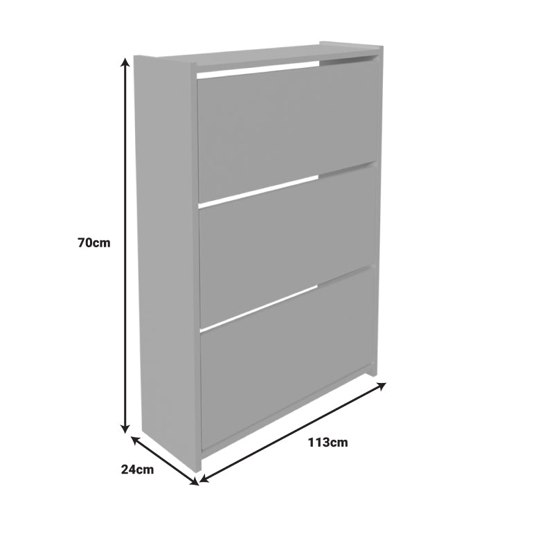 Karol pakoworld melamine shoe box in white shade 70x24x113cm