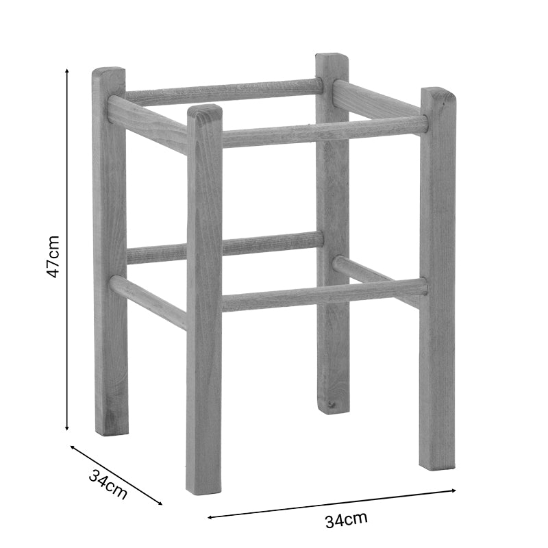 Coffee shop stool Oligor pakoworld solid beech wood polish walnu 34x4x47cm