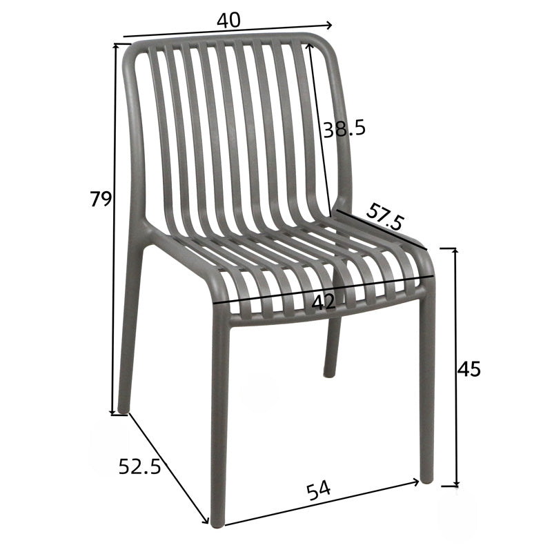 Zoi pp chair in dark green shade 42x58x79cm