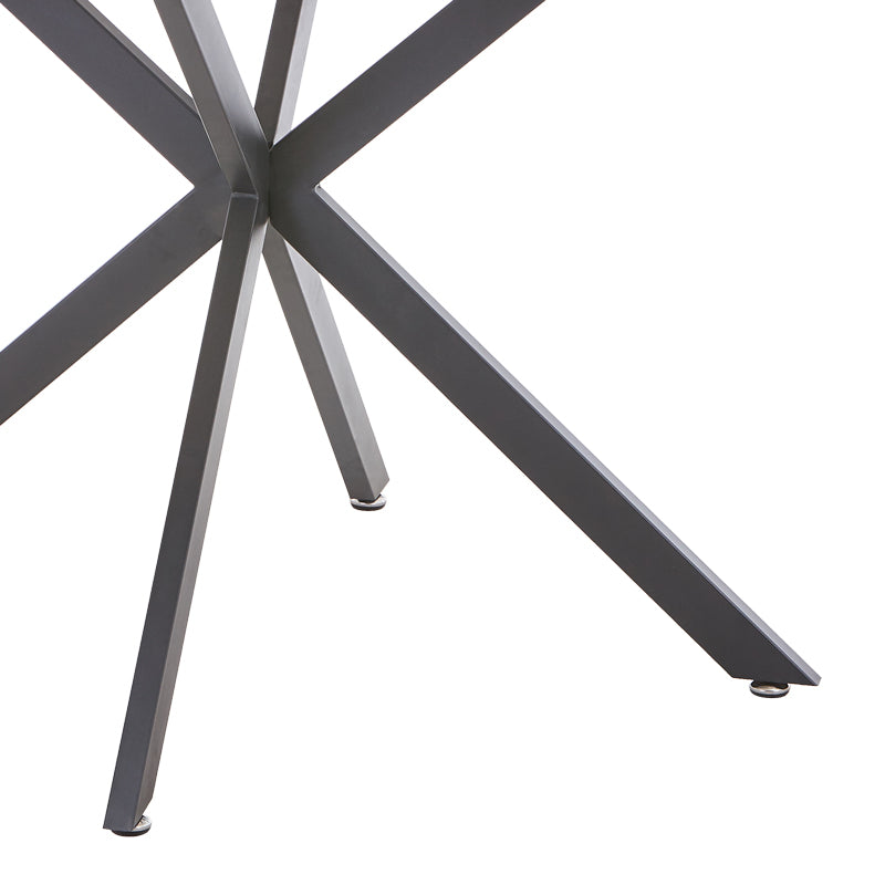 Stoyen I pakoworld table white marble-beige ceramic-black metal D120x75cm