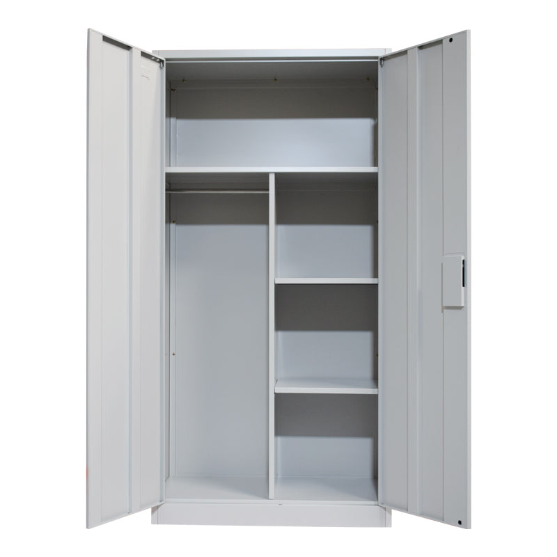 Zogi pakoworld metal wardrobe with partition in light gray color 90x45x180cm