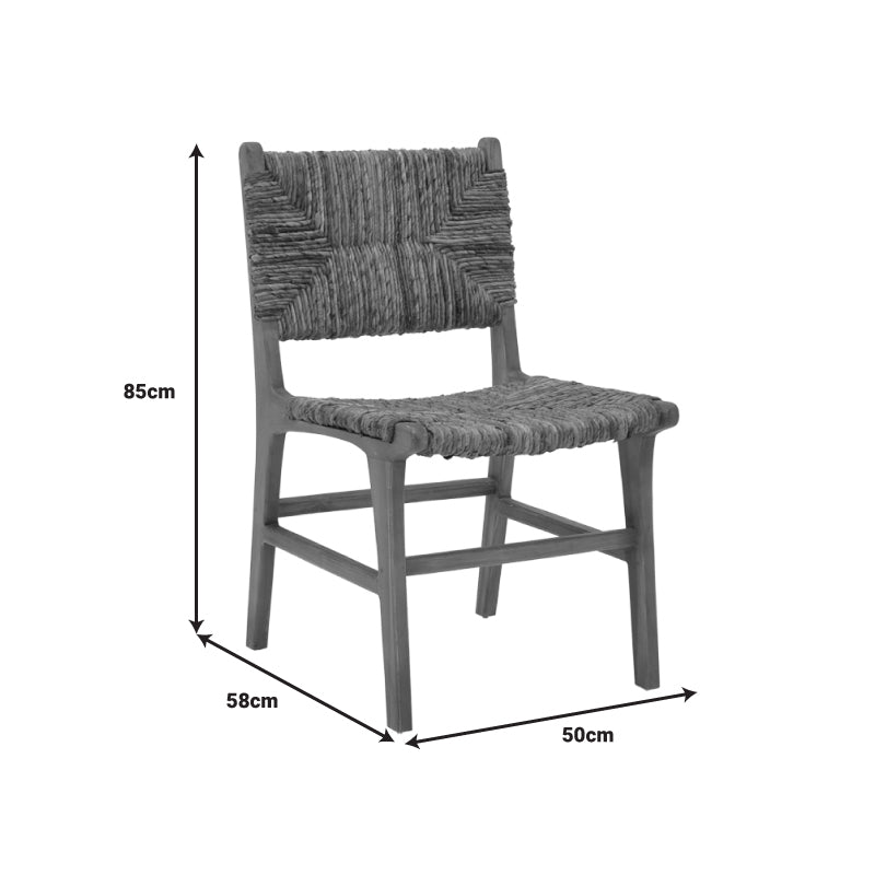 Refane pakoworld chair natural color teak wood and banana rope 50x58x85cm