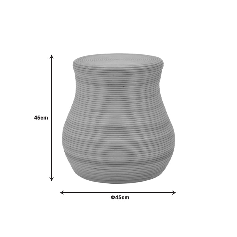 Bulaten Inart rattan stool in natural shade D45x45cm
