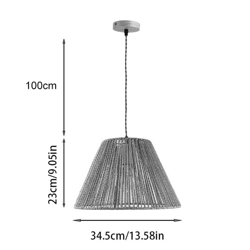 Single-light ceiling lamp Lubuto metal-rope in natural shade Φ34.5x23cm